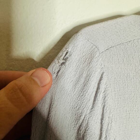 ASTR the Label Pale Grey Tie at Neck Wrist Ties Tassle Blouse Size Small - Picture 7 of 12